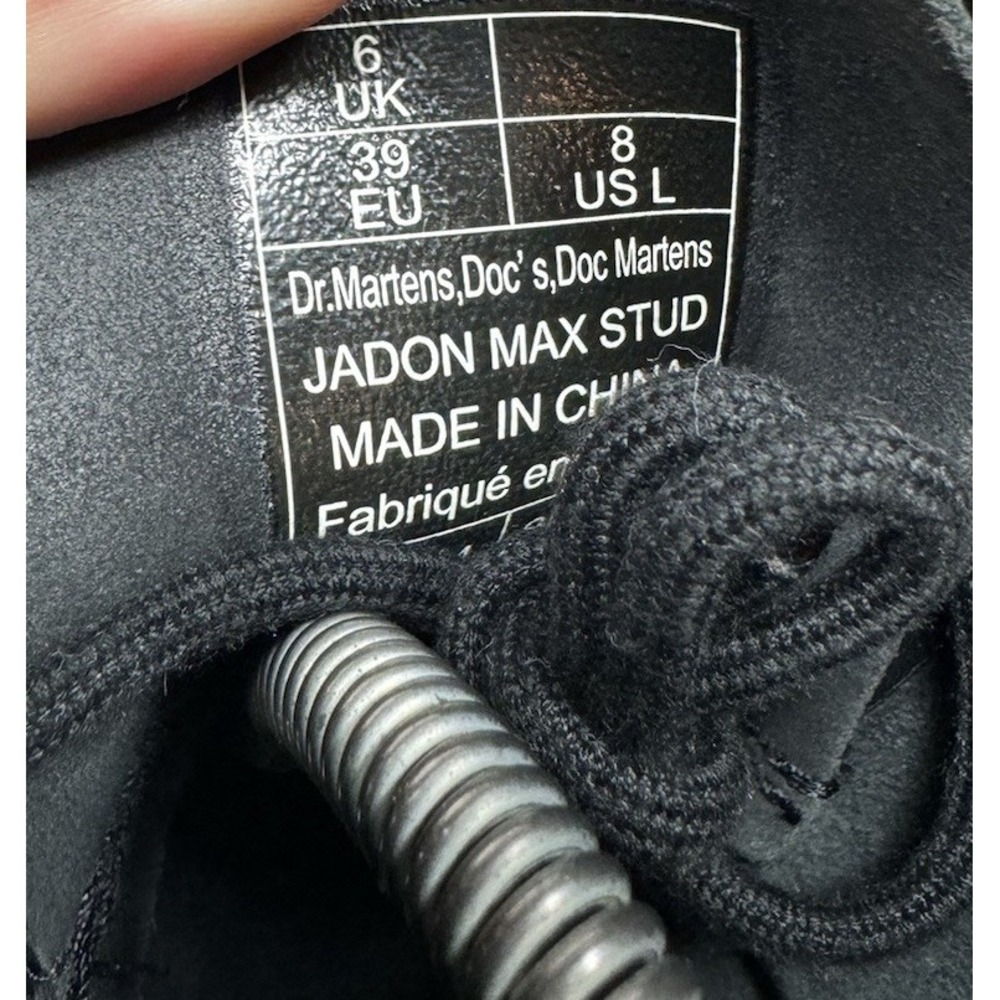 Dr. Martens Jadon Max Stud Womens Sz 8 Spike Boots Platform Black Smooth Leather - Picture 8 of 9